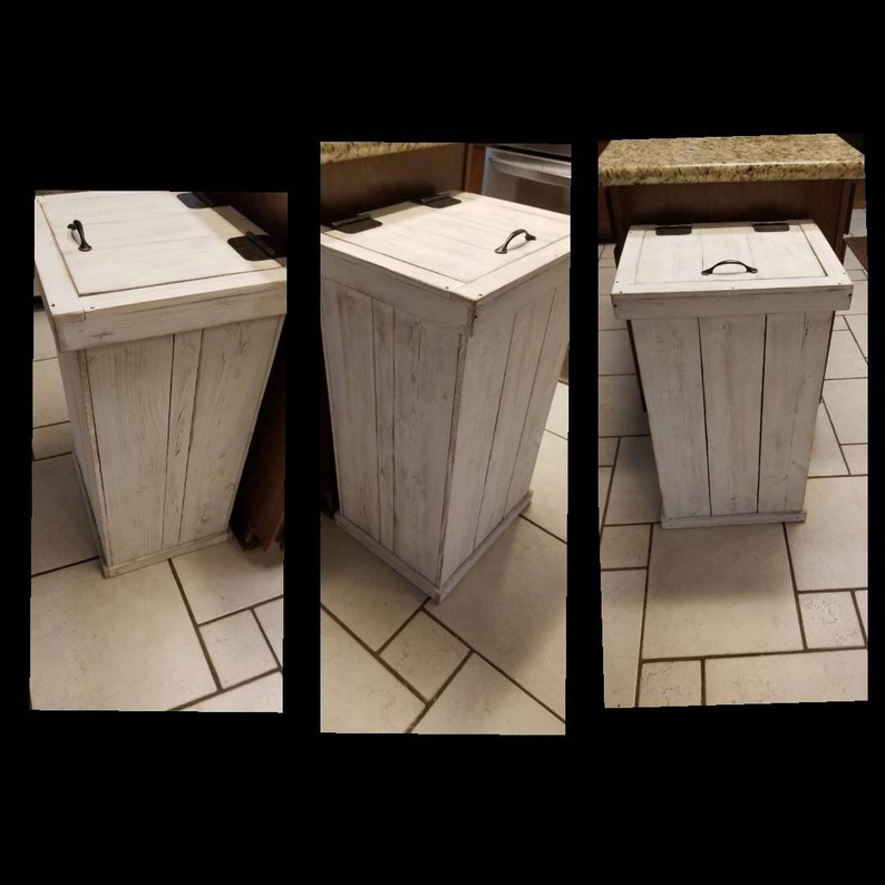 Large Rustic Farmhouse Style Cedar Trash Can Storage Bin Pet Etsy