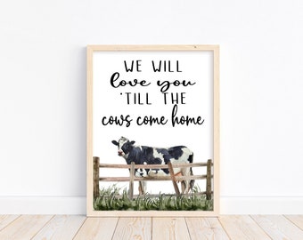 Holstein Cow Nursery Print: Farmhouse Barnyard Decor