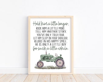 Green Tractor Watercolor Print: Farmhouse Nursery Decor (Unframed)
