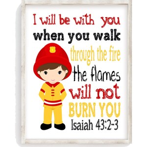 Fireman Real Life Superhero Christian Nursery Unframed Print I Will Be ...