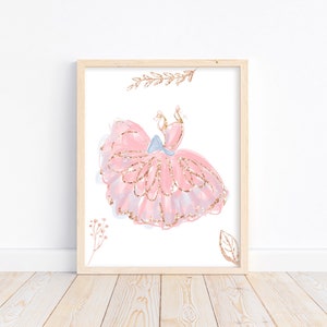 Watercolor Ballerina Tutu Print: Pink Ballet Nursery Decor (Digital Download)