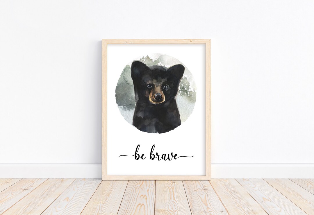 Bear Woodland Forest Animals Wilderness Watercolor Nursery Decor ...