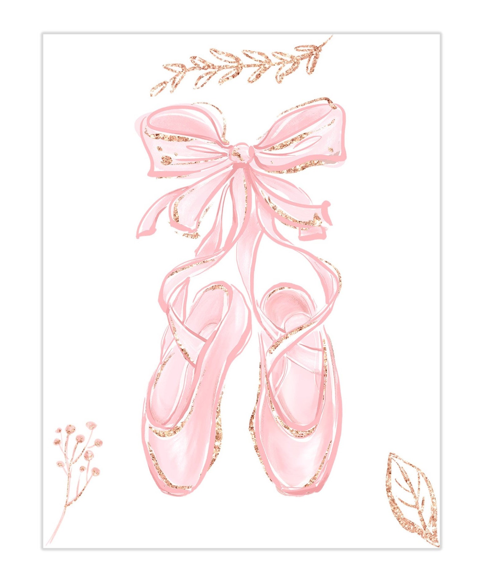Instant Download Watercolor Ballerina Pink Ballet Shoes - Etsy