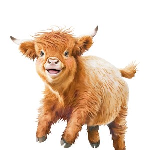 Watercolor Highland Cow Prints: Rustic Farm Nursery Decor, Set of 3 image 5