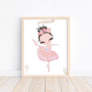 Watercolor Ballerina Print: Pink and Gold Nursery Decor (Digital Download)