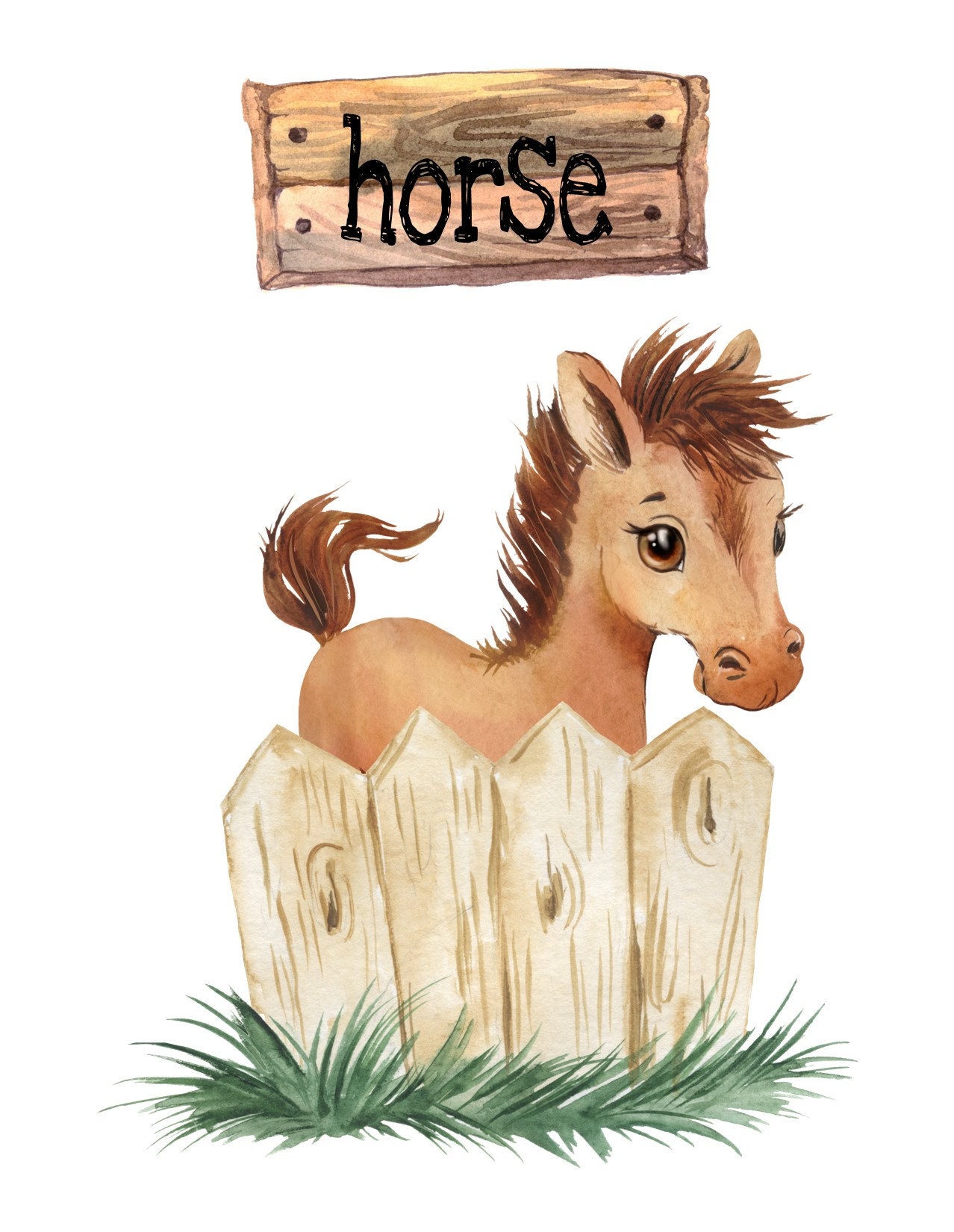 Farm Animal Nursery Little Boys Room Decor Set of 4 Unframed Etsy