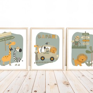 Safari Animal Nursery Prints: Boho Jungle Decor Set