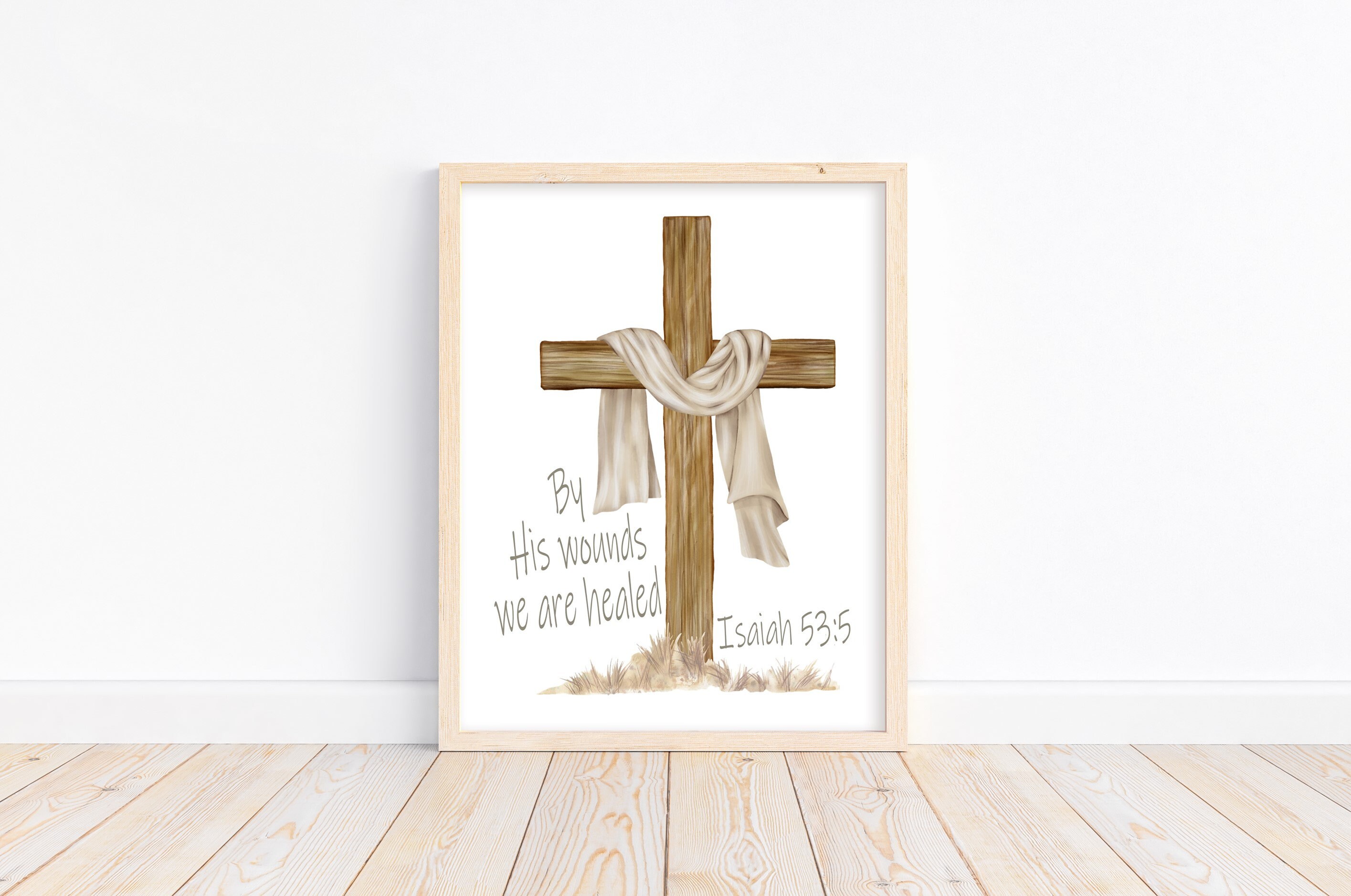 Society6 iPhone4/4S,5用 Isaiah 53 - Easter | The cross Instant Download Wooden Cross Easter Christian Verse