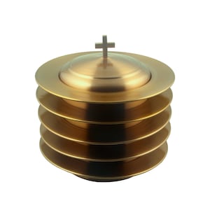 Communion 5 Bread Plate With Cover Brass Finish Church Item Religious ...