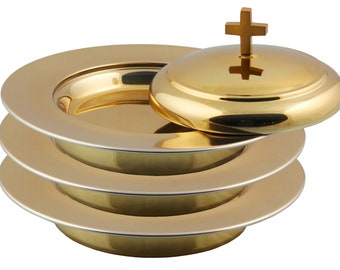 Holy Stacking 3 Bread Plates With Lid-Church item Religious festive Gift