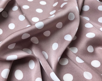 Custom Prints on 17+ Options Silk Fabric Outdoor Fabric Quilt Cotton Fabric Linen Fabric Large Polka Dot Dotly in Cinnamon