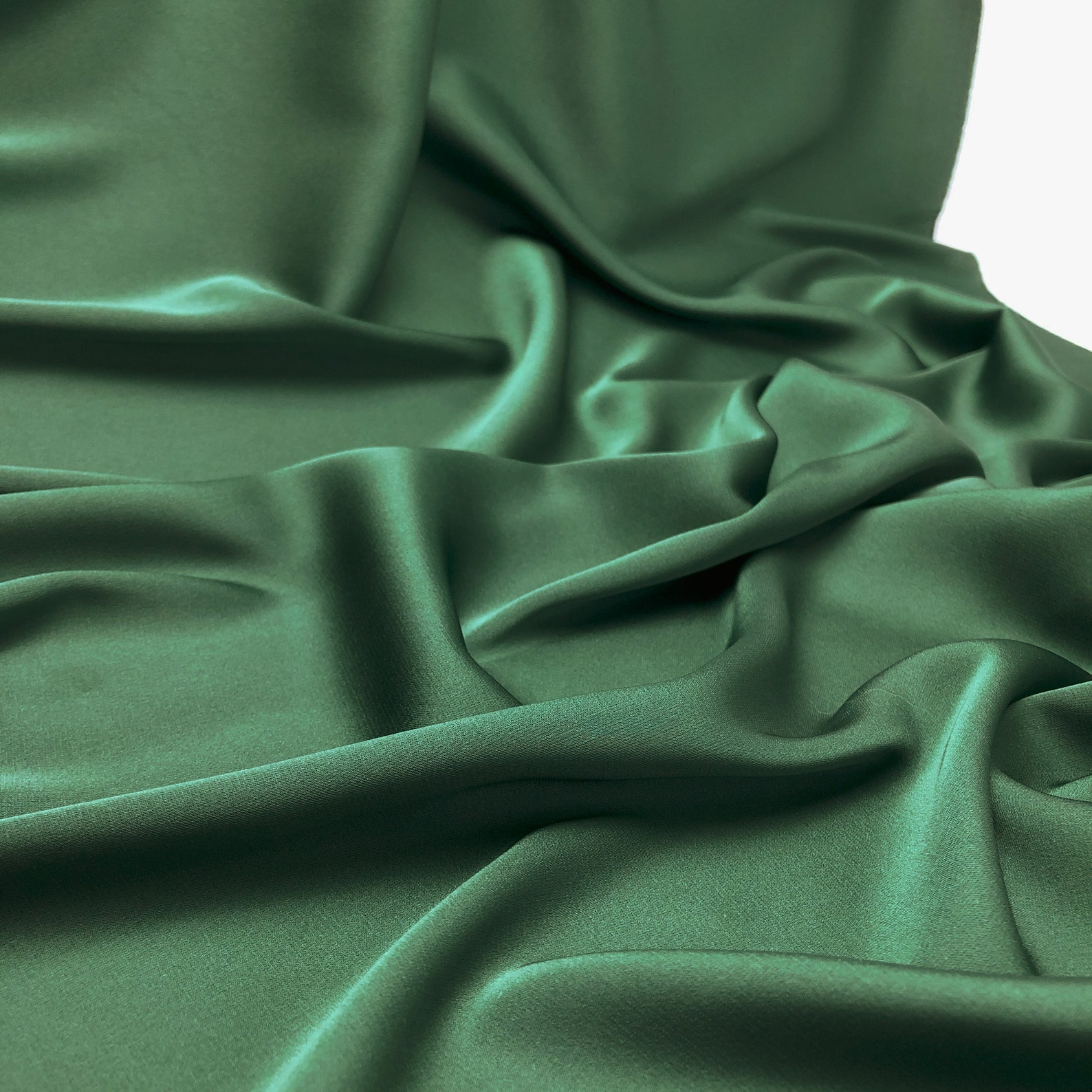 Hunter Green silk satin fabric by the meter Lingerie and Etsy