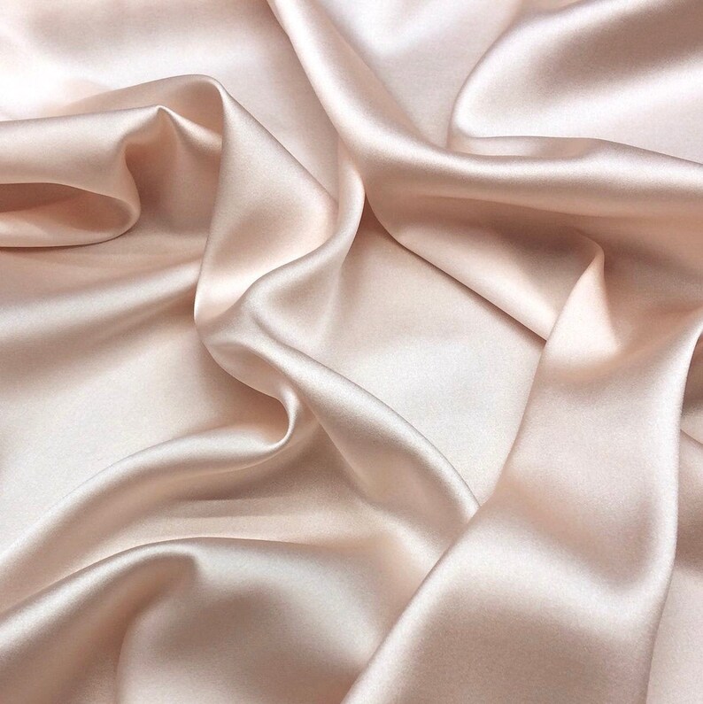 Nude Pink silk satin fabric by the yard Lingerie and Dress | Etsy