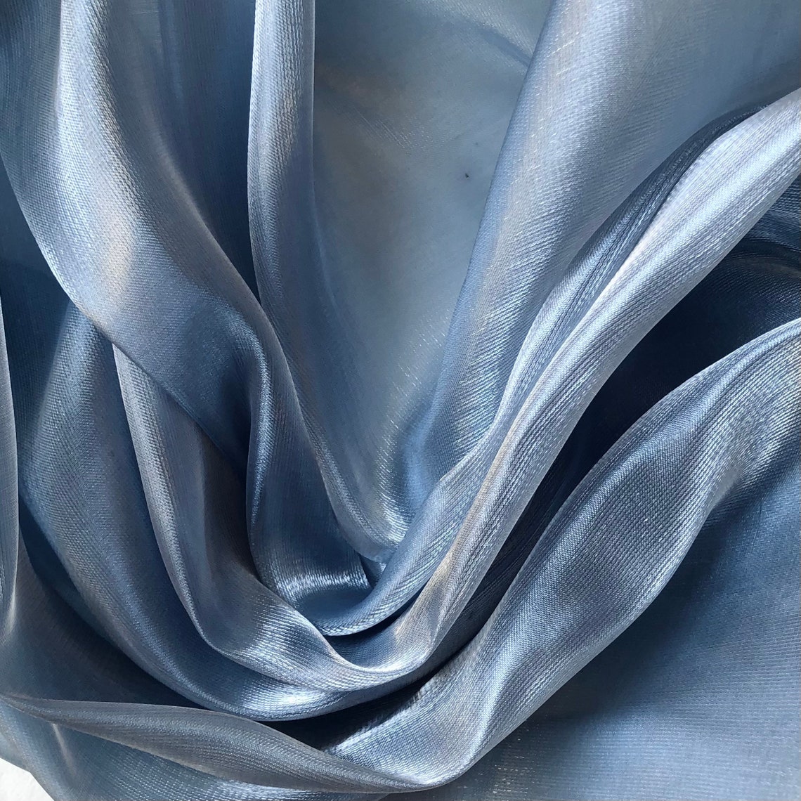 Dusty Blue Organza Fabric Organza Fabric by the yard Wedding Etsy