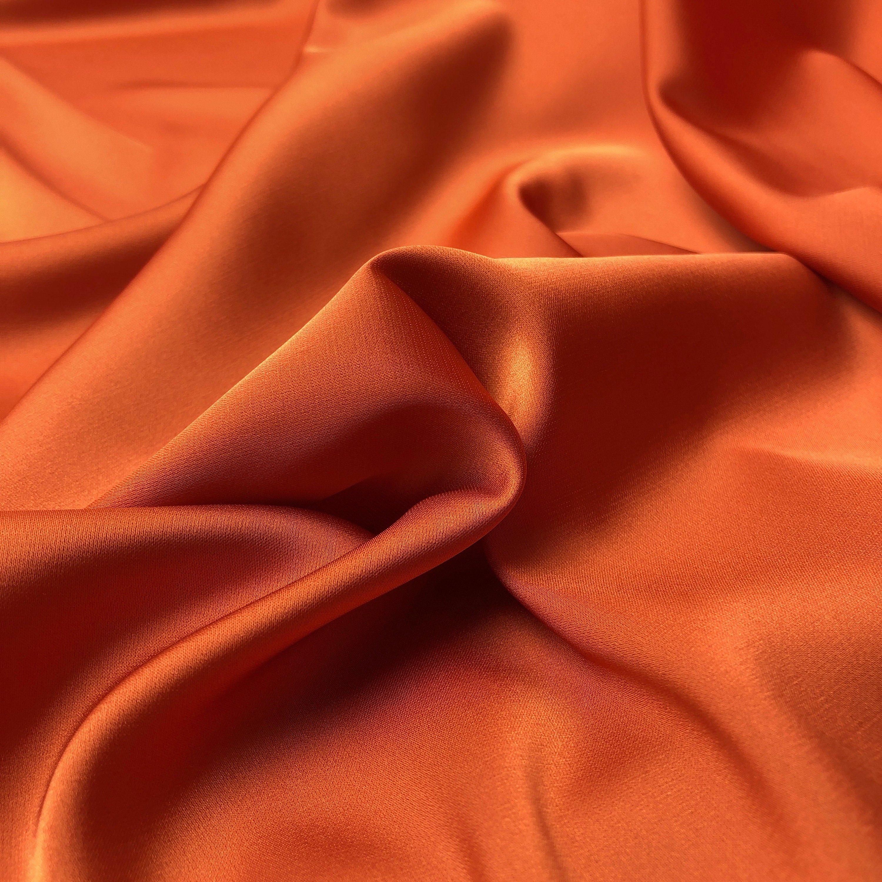 Burnt Orange silk satin fabric by the meter Lingerie and Etsy