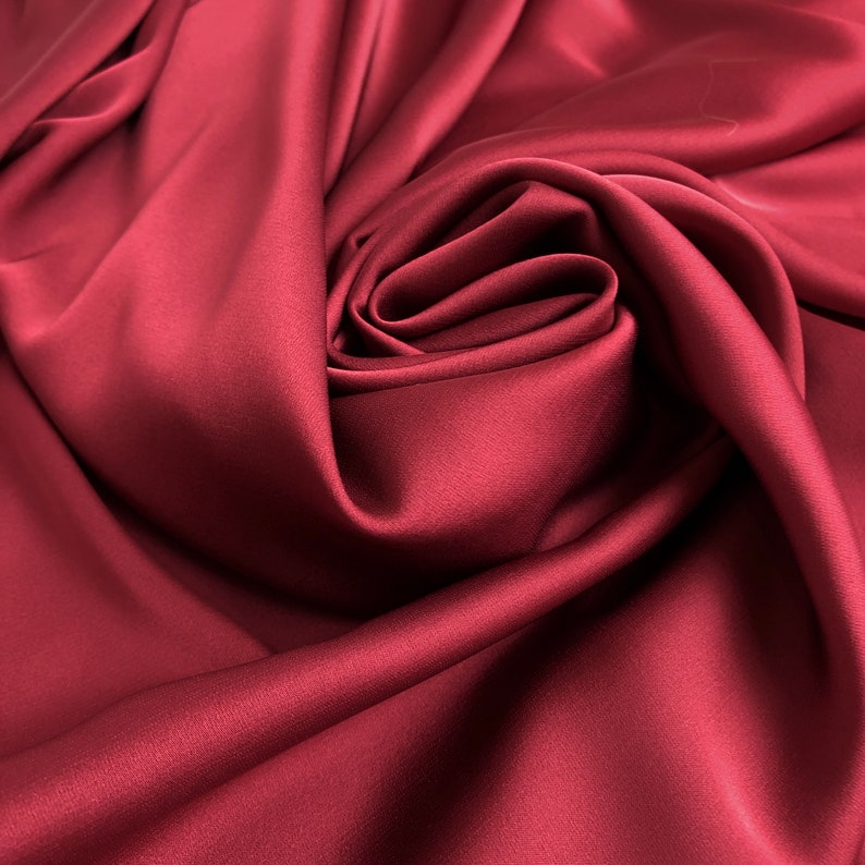 Carmine Red silk satin fabric by the meter Lingerie and Dress Etsy