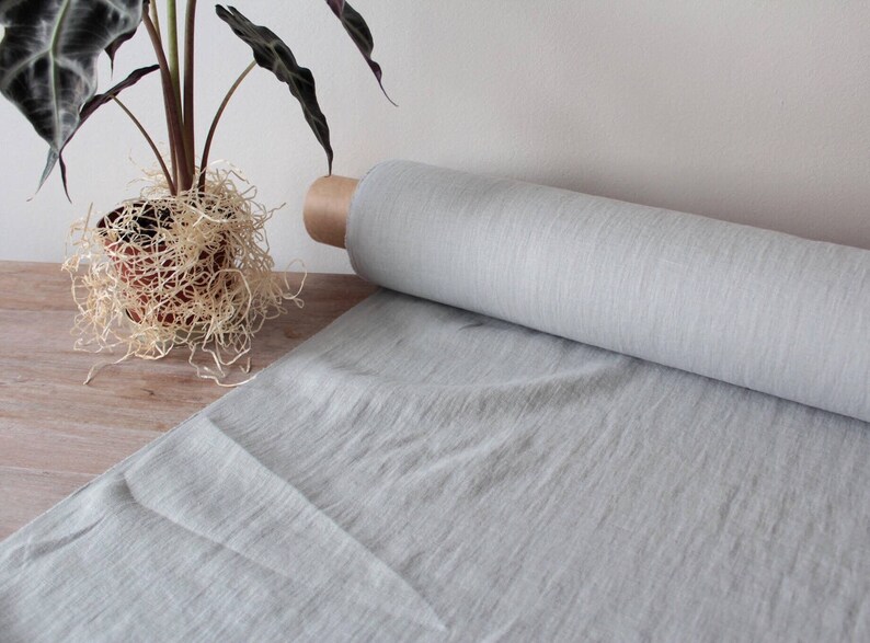 Light Gray Linen Fabric Softened Linen Stone Washed Linen Etsy