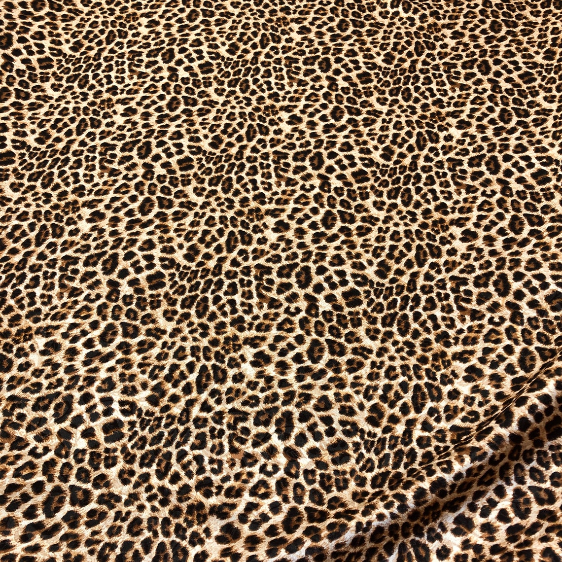 Leopard print fabric silk satin with floral pattern fabric | Etsy