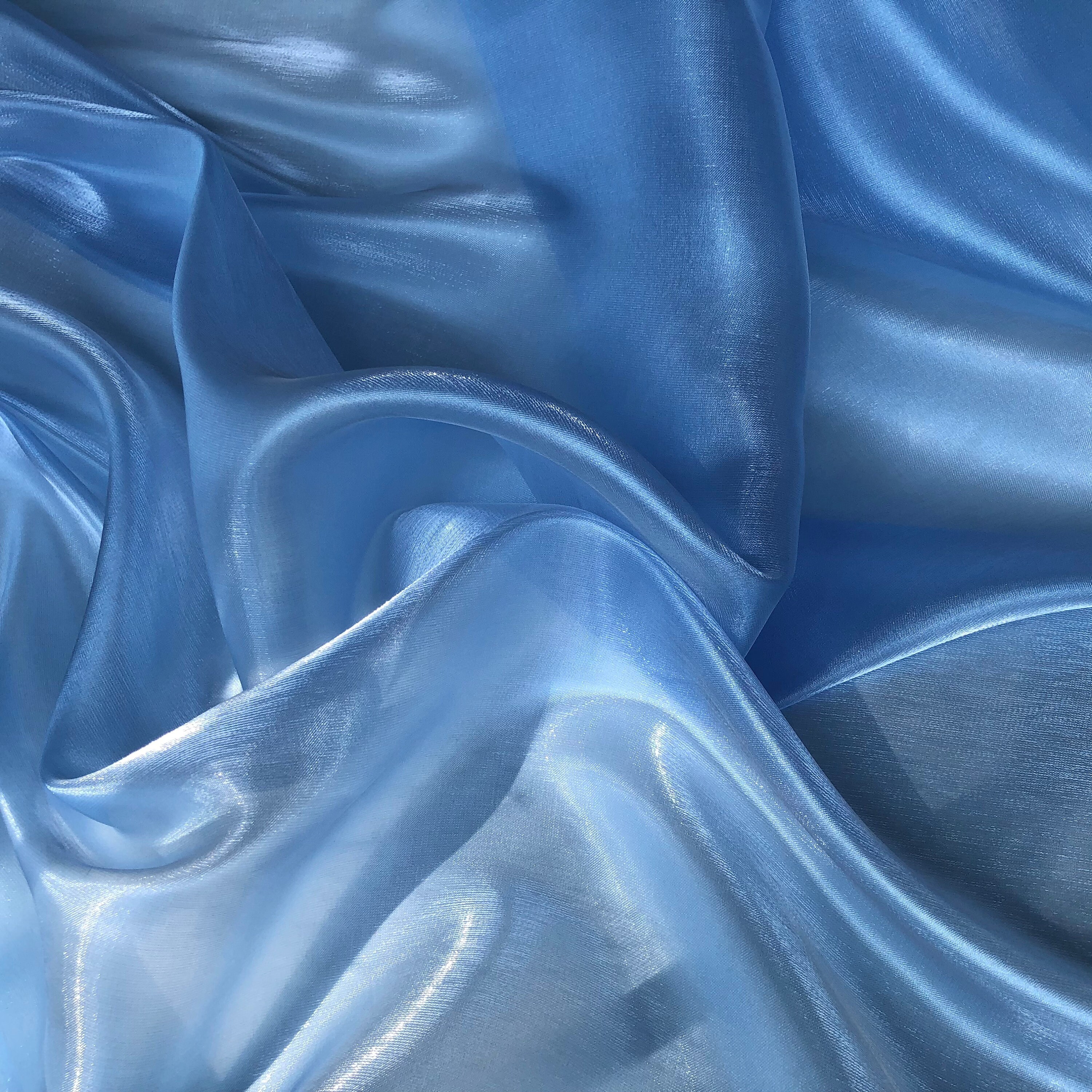 Azure Blue Organza Fabric Organza Fabric by the yard Wedding Etsy