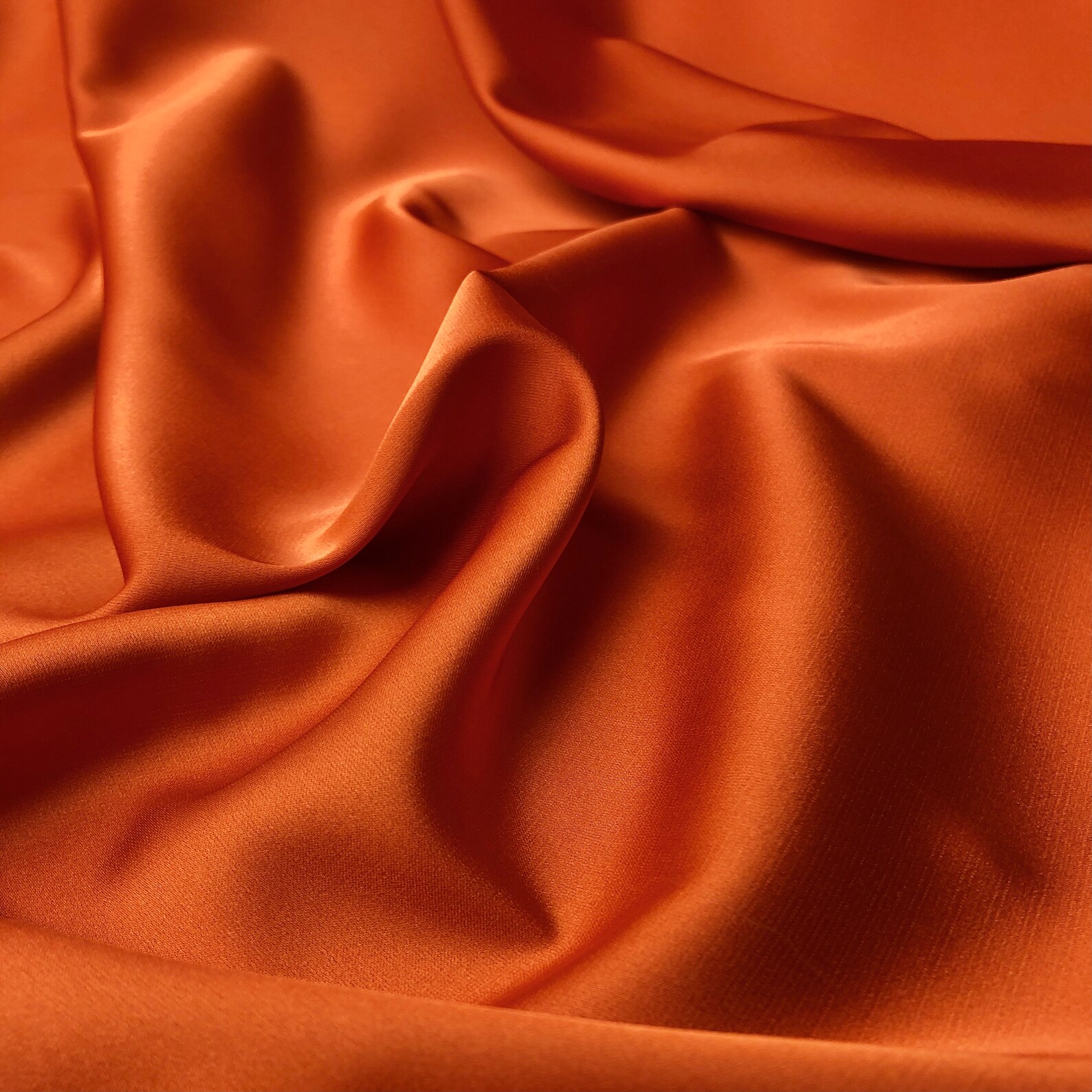 Burnt Orange silk satin fabric by the meter Lingerie and Etsy