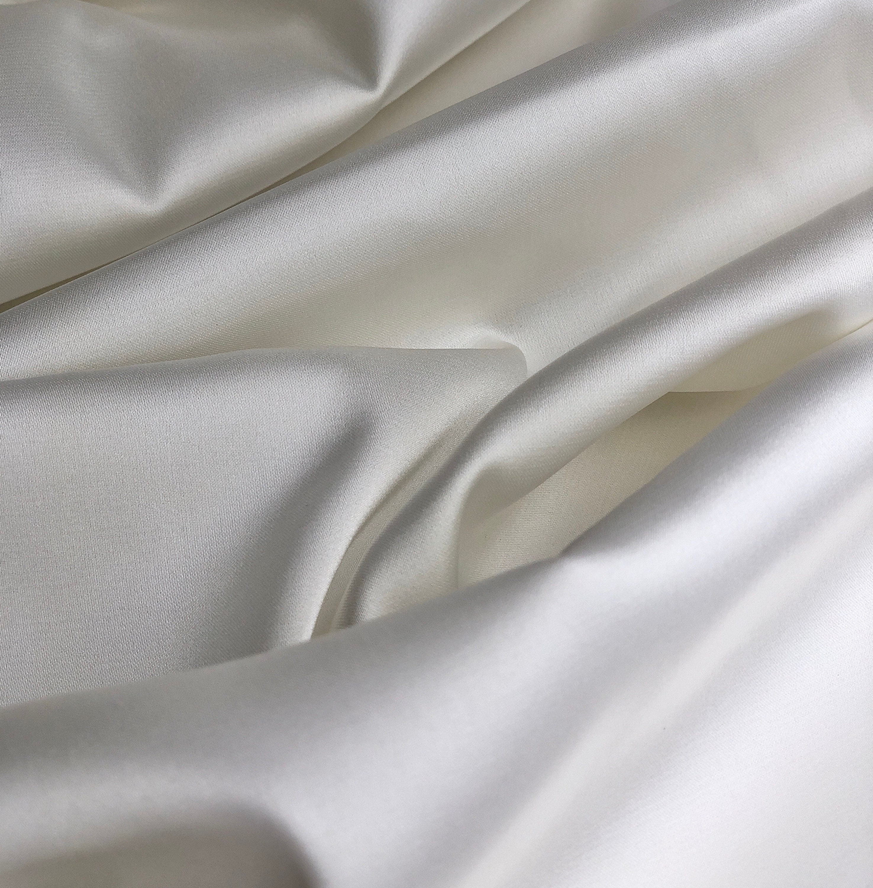 White Milk Silk Satin Fabric by the Yard Silk Fabric for - Etsy