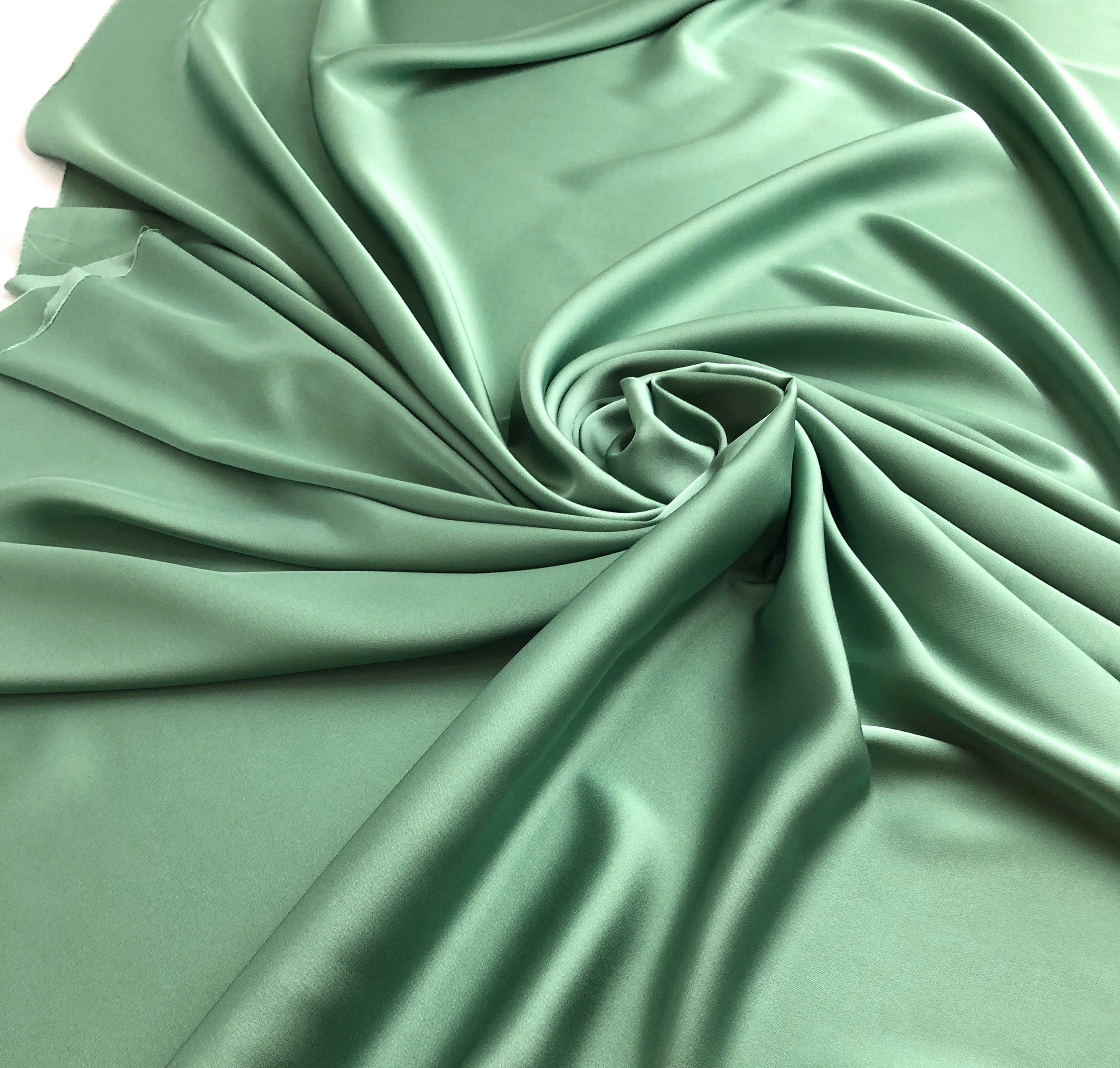 Pastel Green Silk Satin Fabric by the Yard Lingerie and Dress Etsy