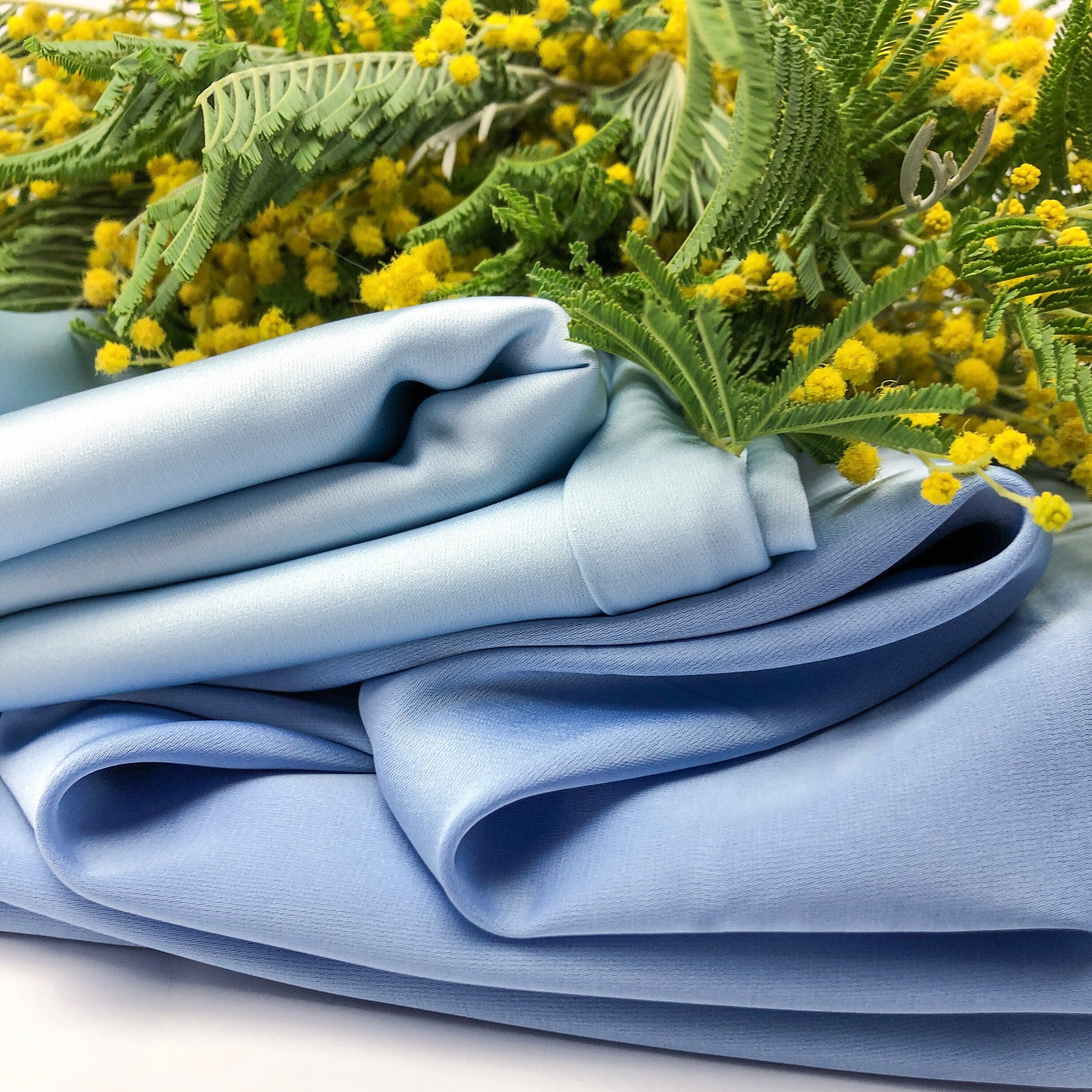 Light Blue shades silk satin fabric by the yard Lingerie and Etsy