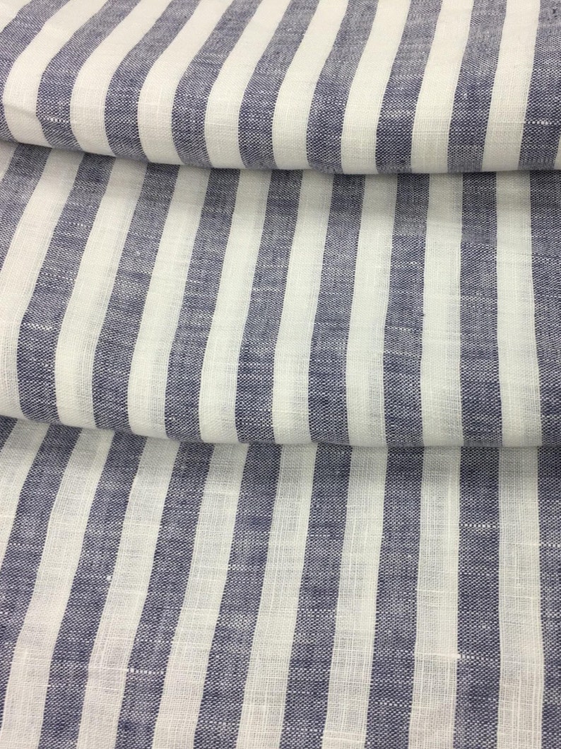 Striped Linen Fabric 100 Linen fabric Pure linen fabric Etsy