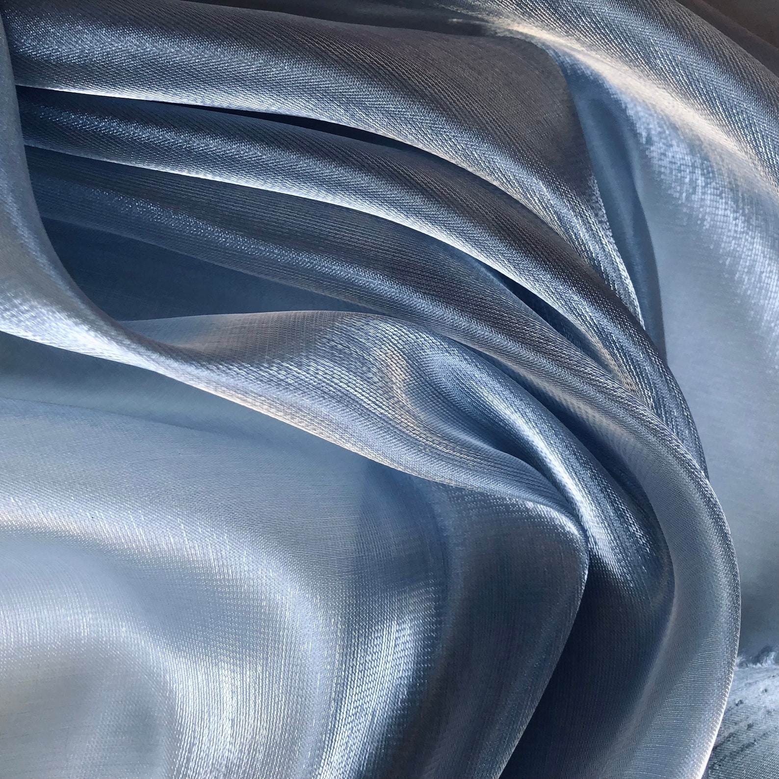 Dusty Blue Organza Fabric Organza Fabric by the yard Wedding Etsy