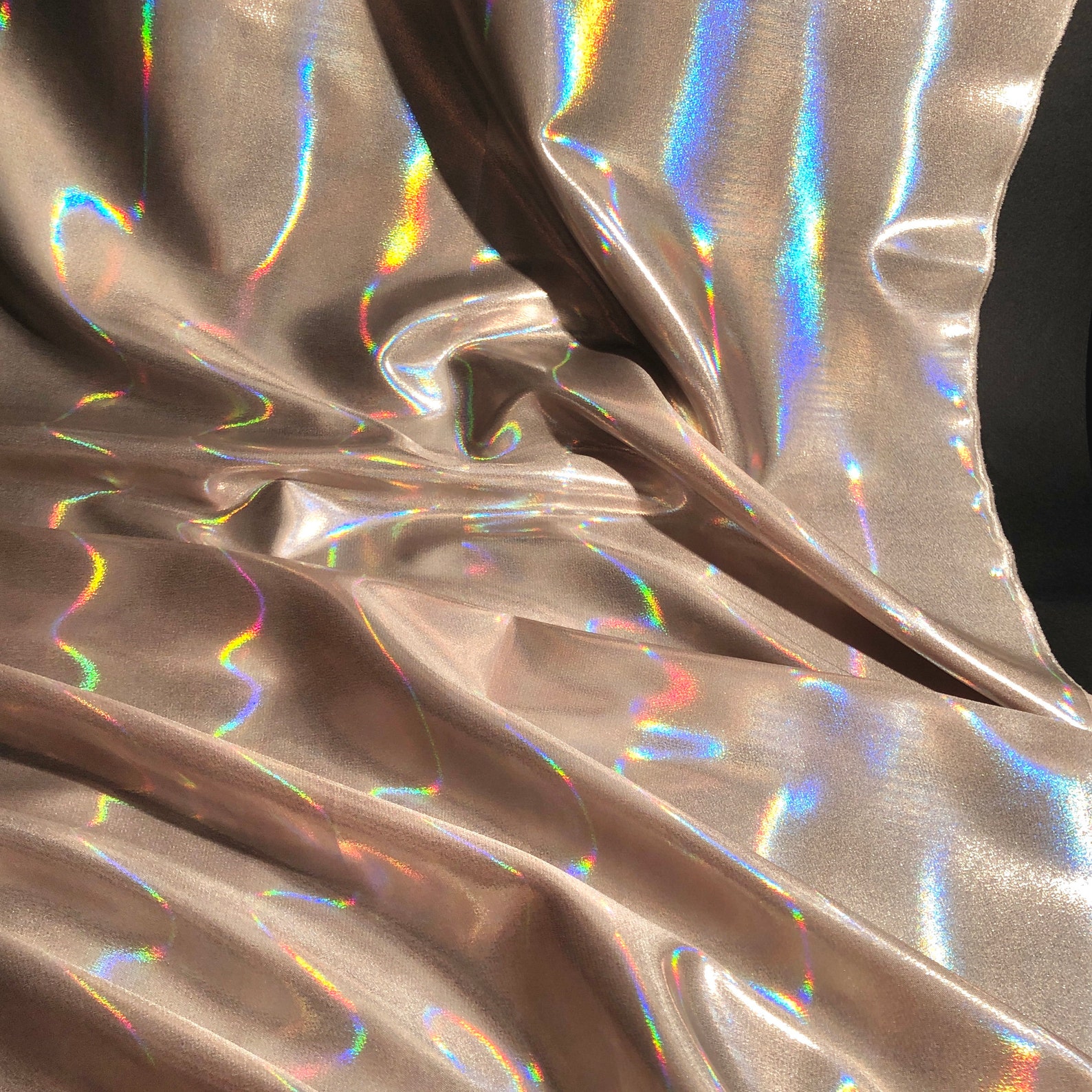 Shimmer fabric Pink Gold by the yard Wholesale Beige Satin Etsy