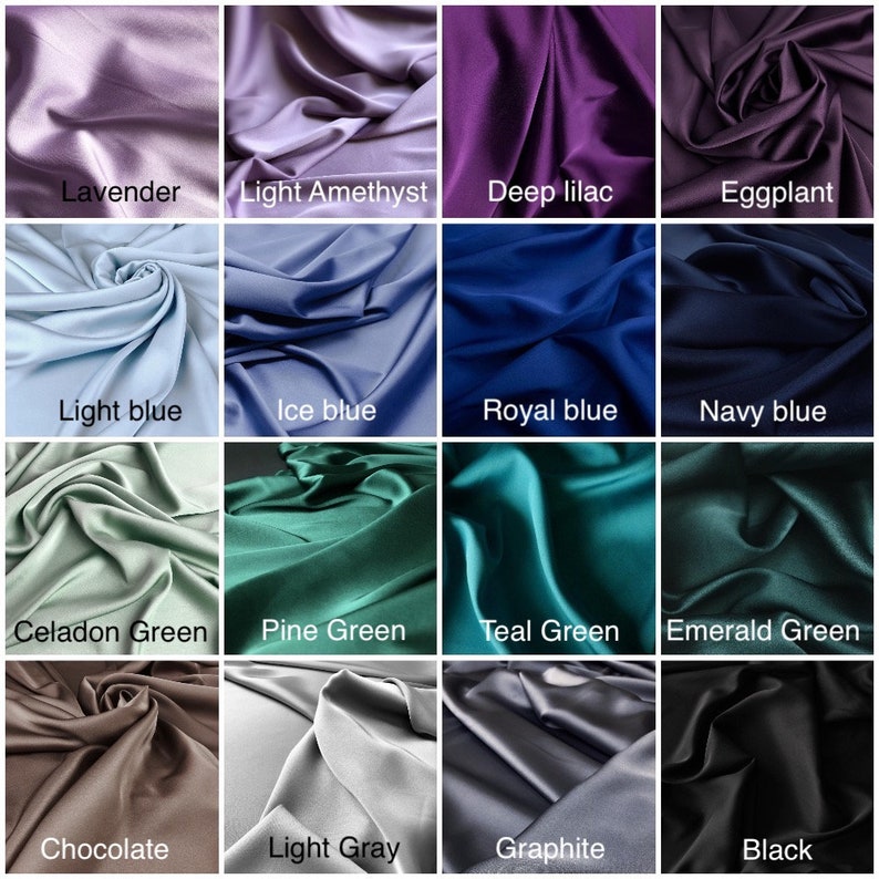 32 Colors Silk Satin Fabric Silk Fabric by the Yard Wedding - Etsy ...