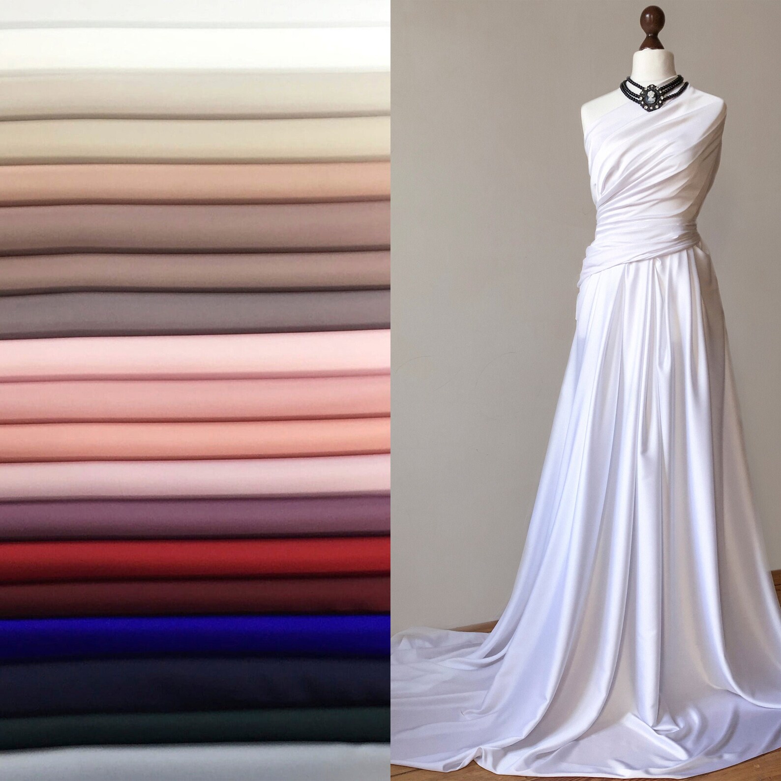 80 colors 50 yards Wholesale Silk Satin Fabric 50 meters Etsy