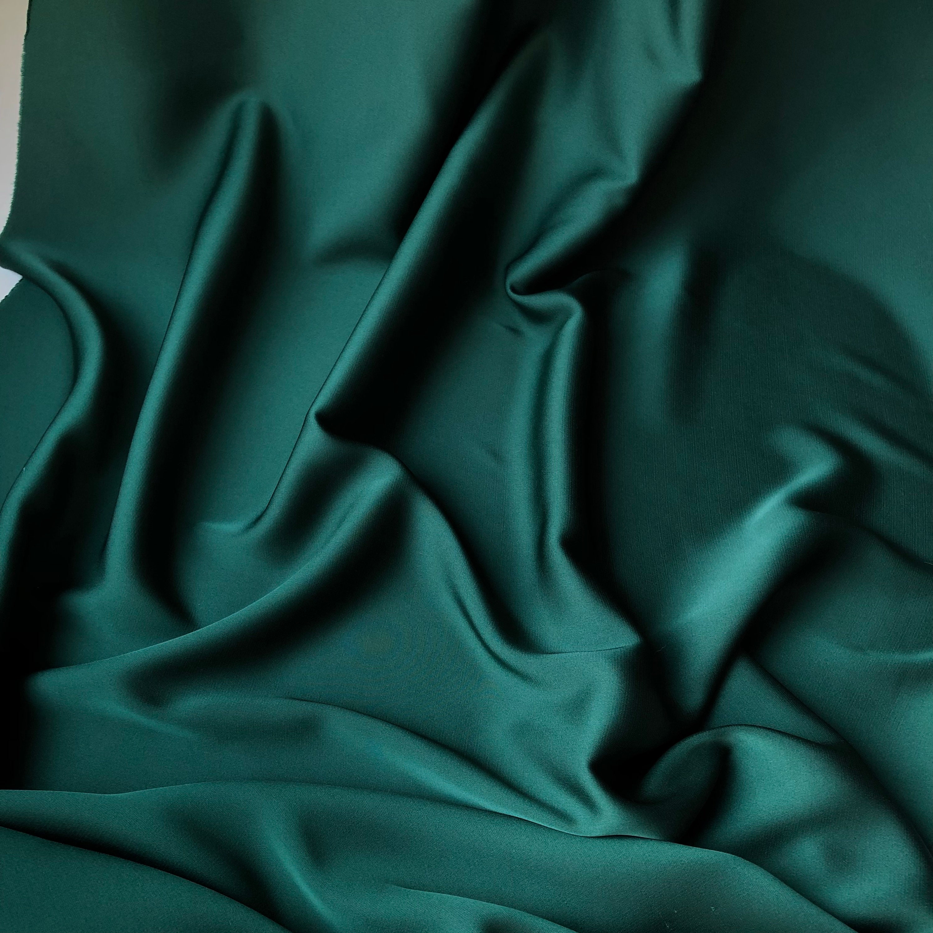 Emerald Green silk satin fabric by the meter Lingerie and Etsy
