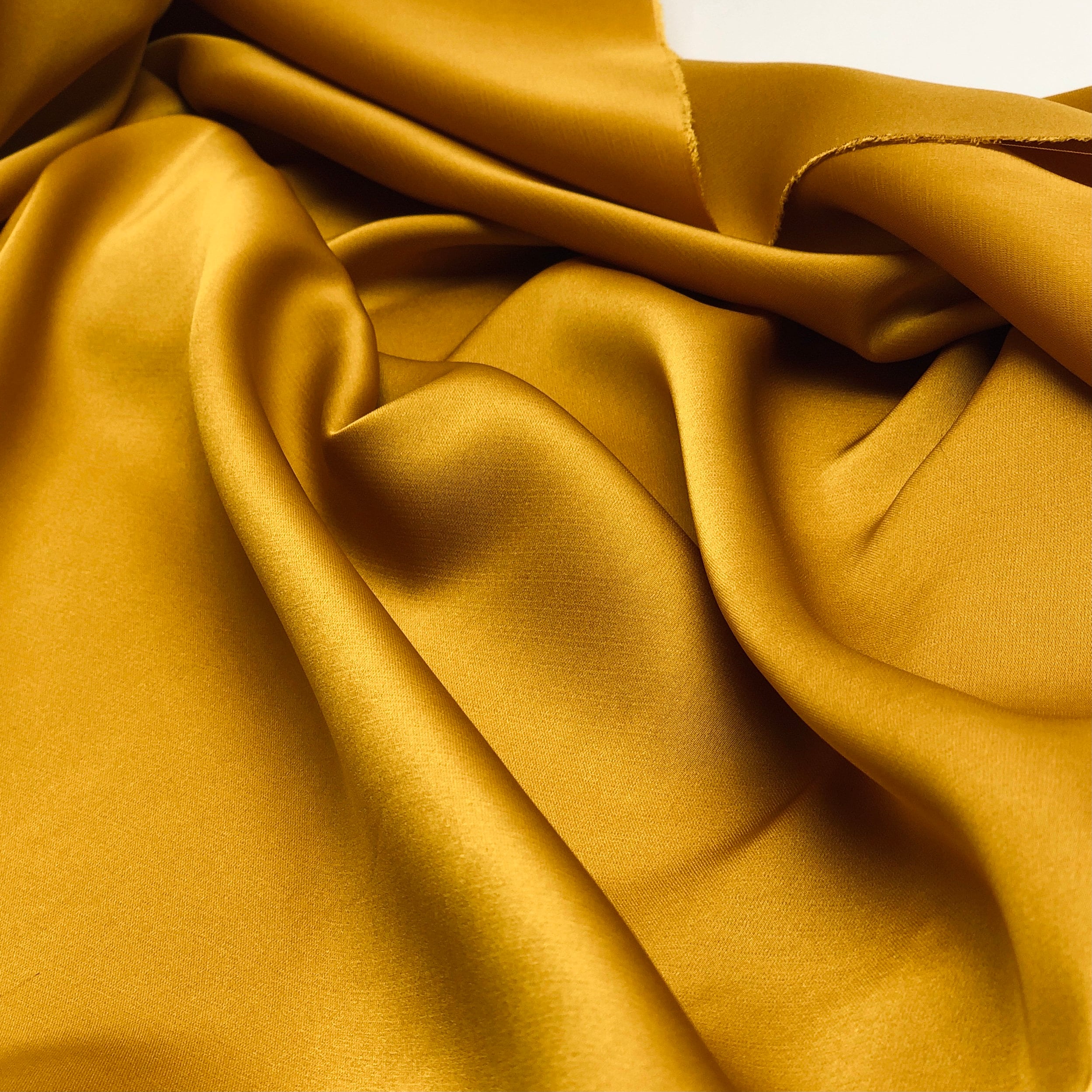 Yellow Ochre Silk Satin Fabric by the Yard Silky Fabric for Etsy UK