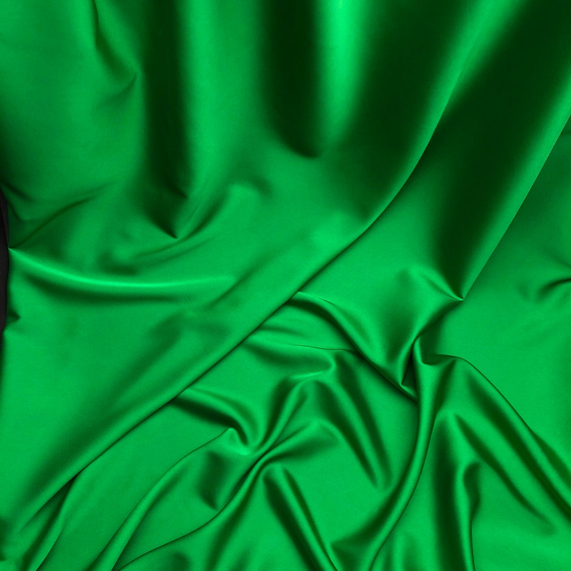 Green silk satin fabric by the meter Lingerie and Dress Silk Etsy