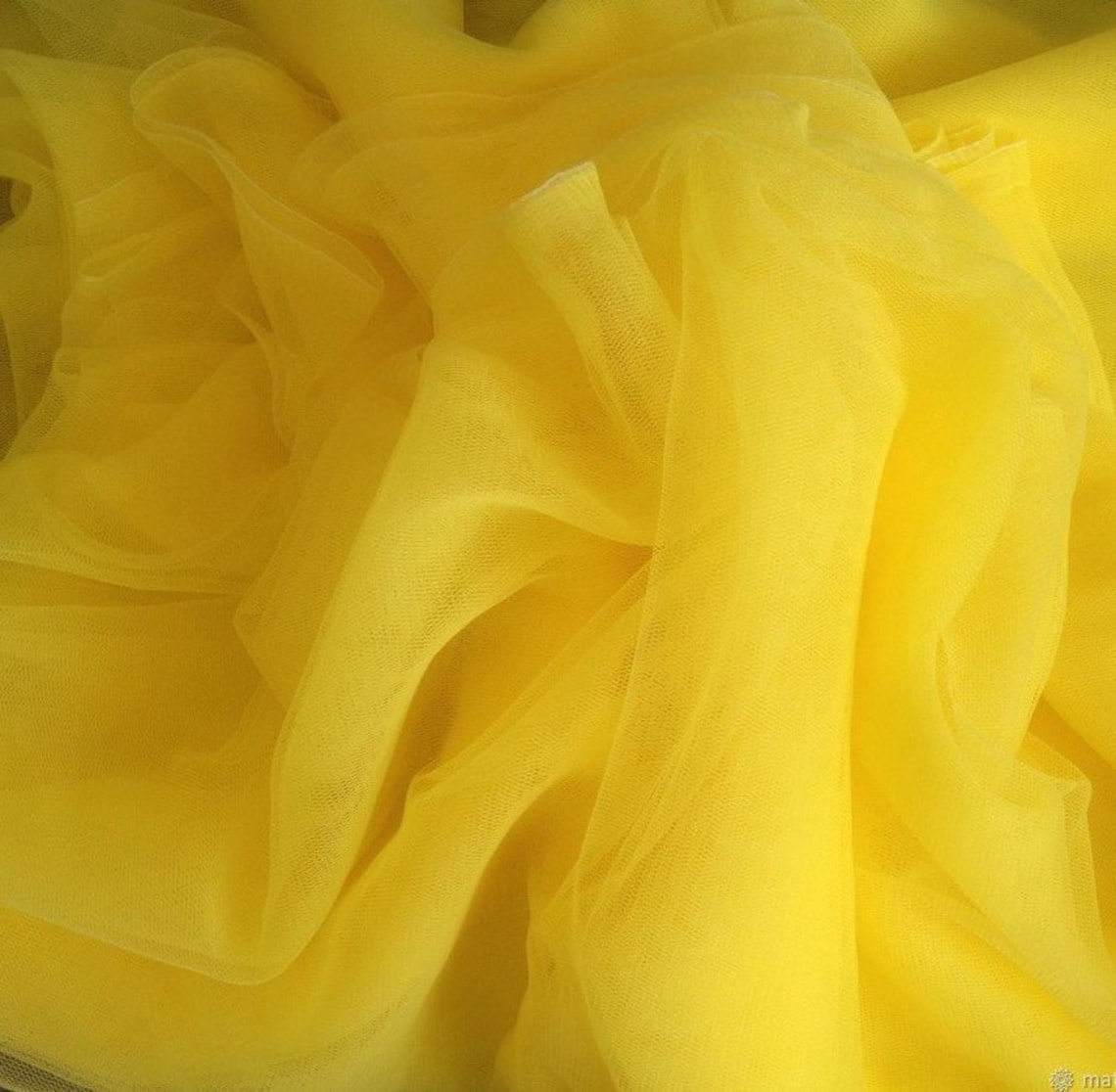 Yellow soft tulle Extra wide 3.15 m 124 in Stretch Tulle Etsy