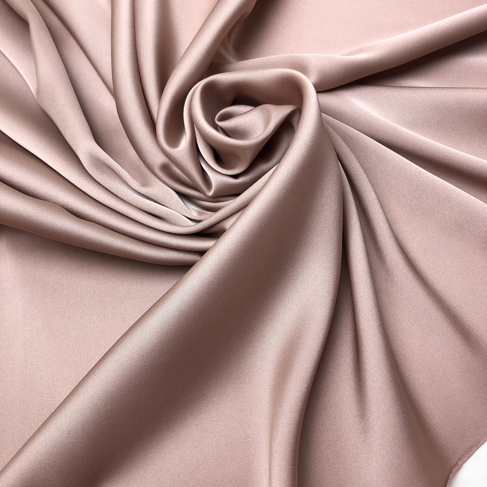 Dark Beige Silk Satin Fabric by the Yard Silk Fabric for Etsy