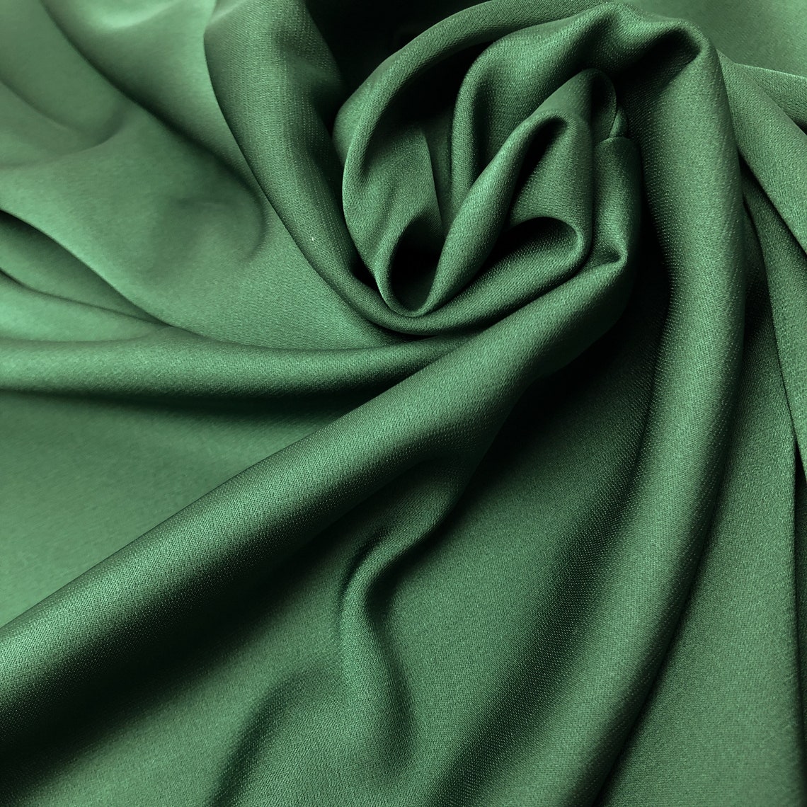 Hunter Green silk satin fabric by the meter Lingerie and | Etsy