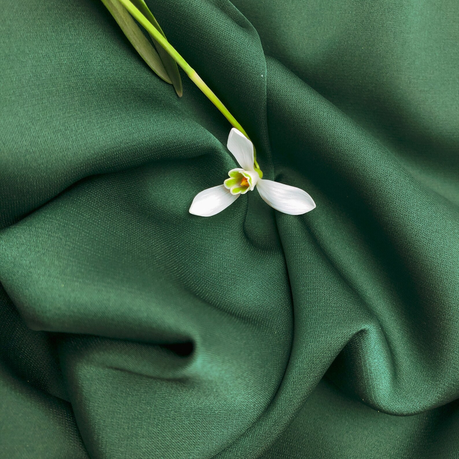 Hunter Green silk satin fabric by the meter Lingerie and | Etsy