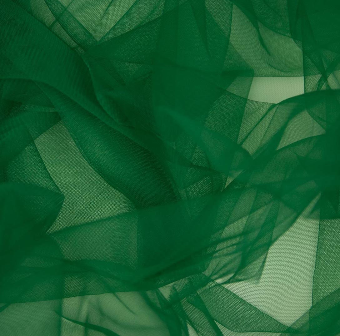 Green soft tulle Extra wide 3.15 m 124 in Stretch Tulle Etsy