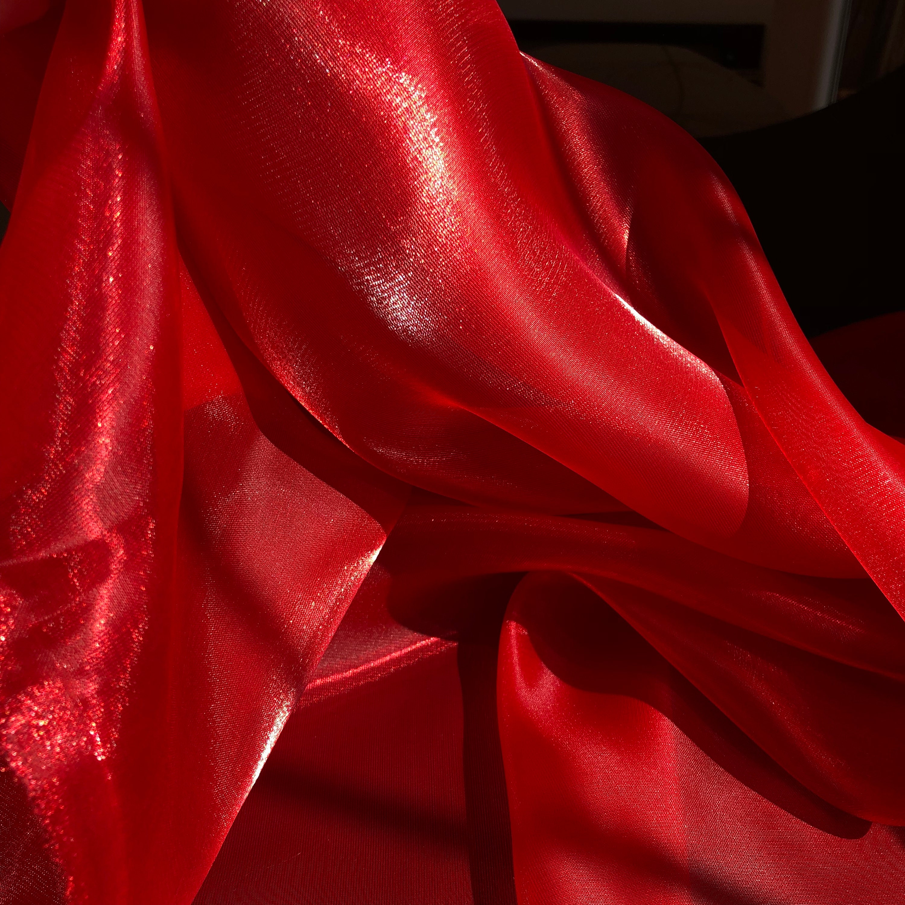 Amazing Red Organza Fabric by the yard and wholesale Sheer Etsy