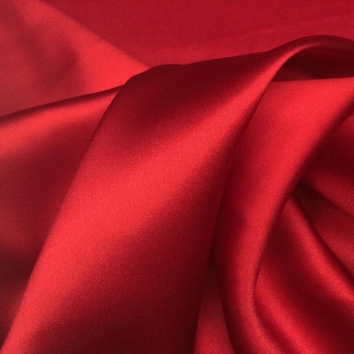 Red silk satin fabric by the meter Lingerie and Dress Silk Etsy