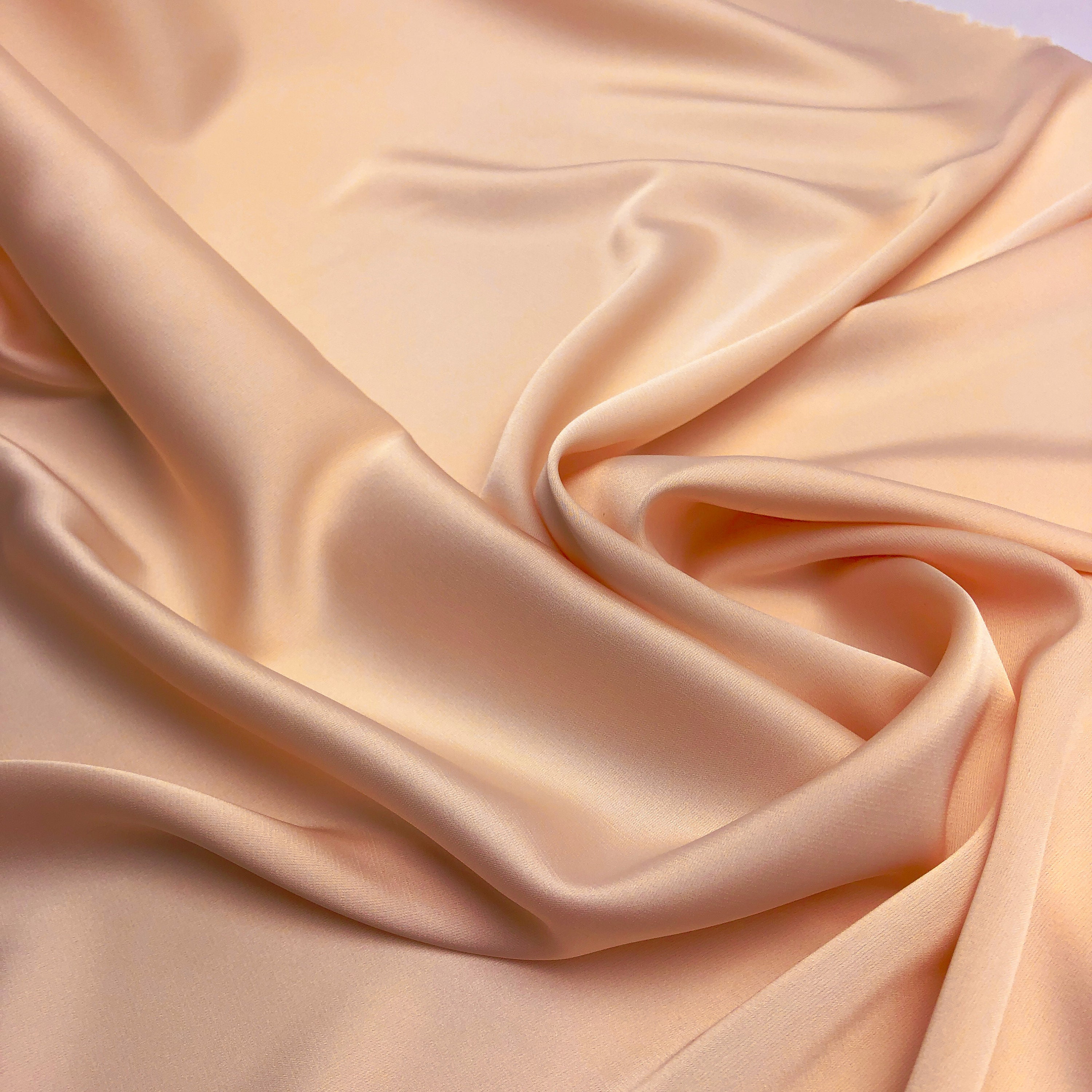 Peach silk satin fabric by the yard Lingerie and Dress Silk Etsy