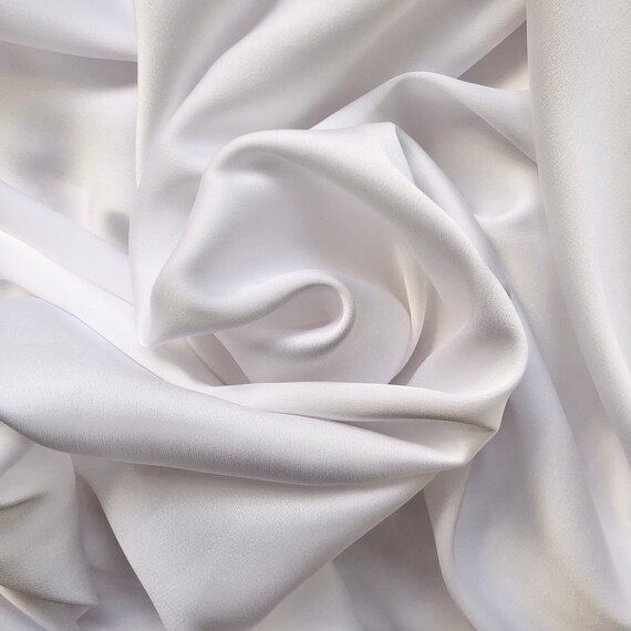 Mat White Silk Satin Fabric by the Yard Silk Fabric for Etsy
