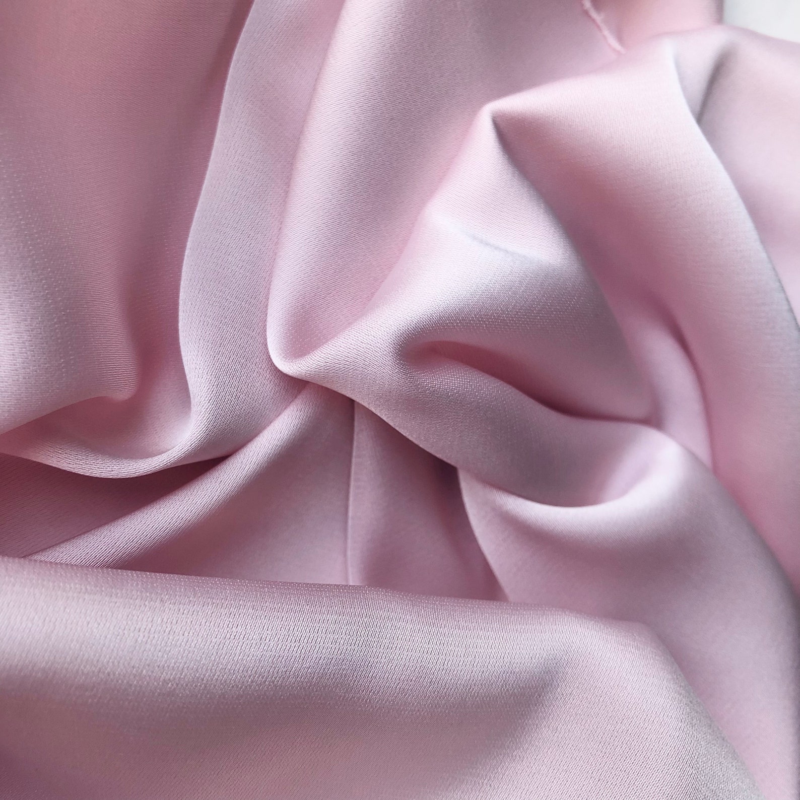 Light Pink Silk Satin Fabric by the Yard Silk Fabric for - Etsy