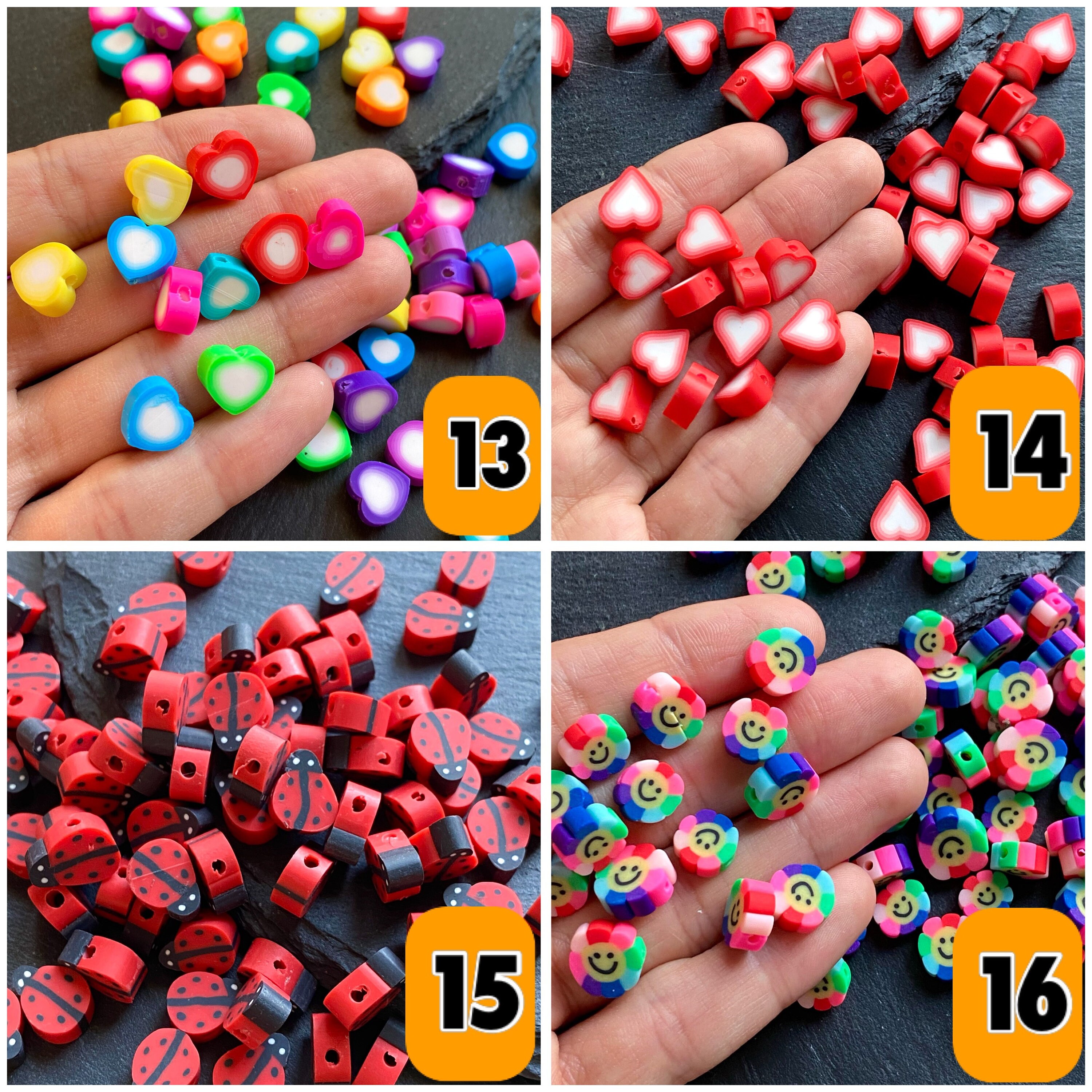 100pcs Wholesale Polymer Clay Fimo Beads Flower Clay Beads Etsy