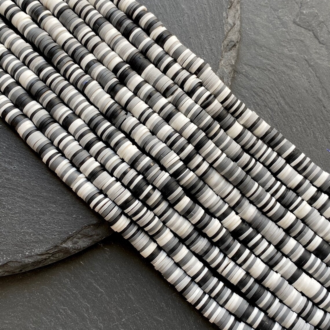 Black and White 6mm Heishi Vinly Beads Heishi Bracelet Making | Etsy