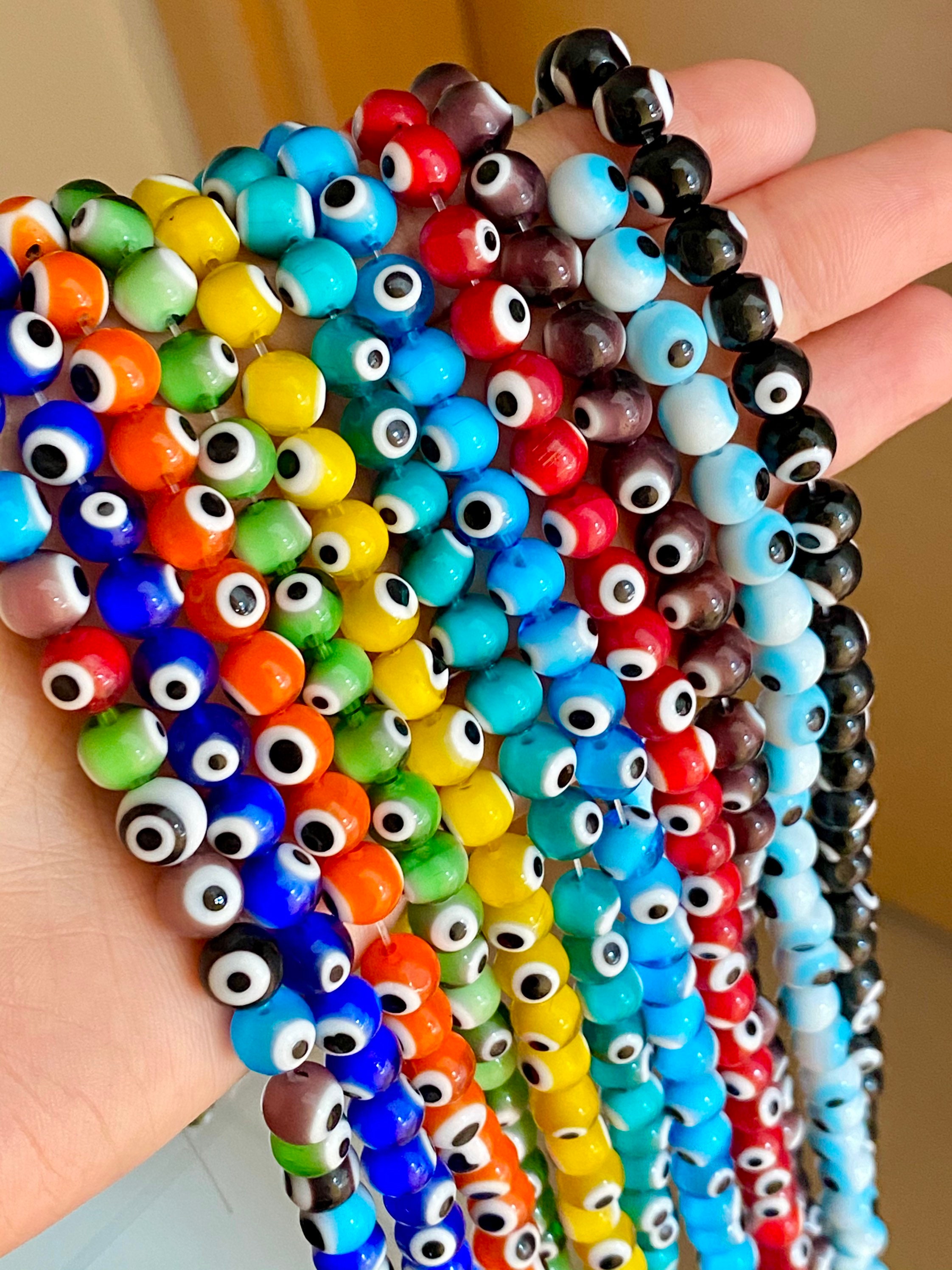 Online limited product 8mm Evil Eye Round Glass Beads multicolor for