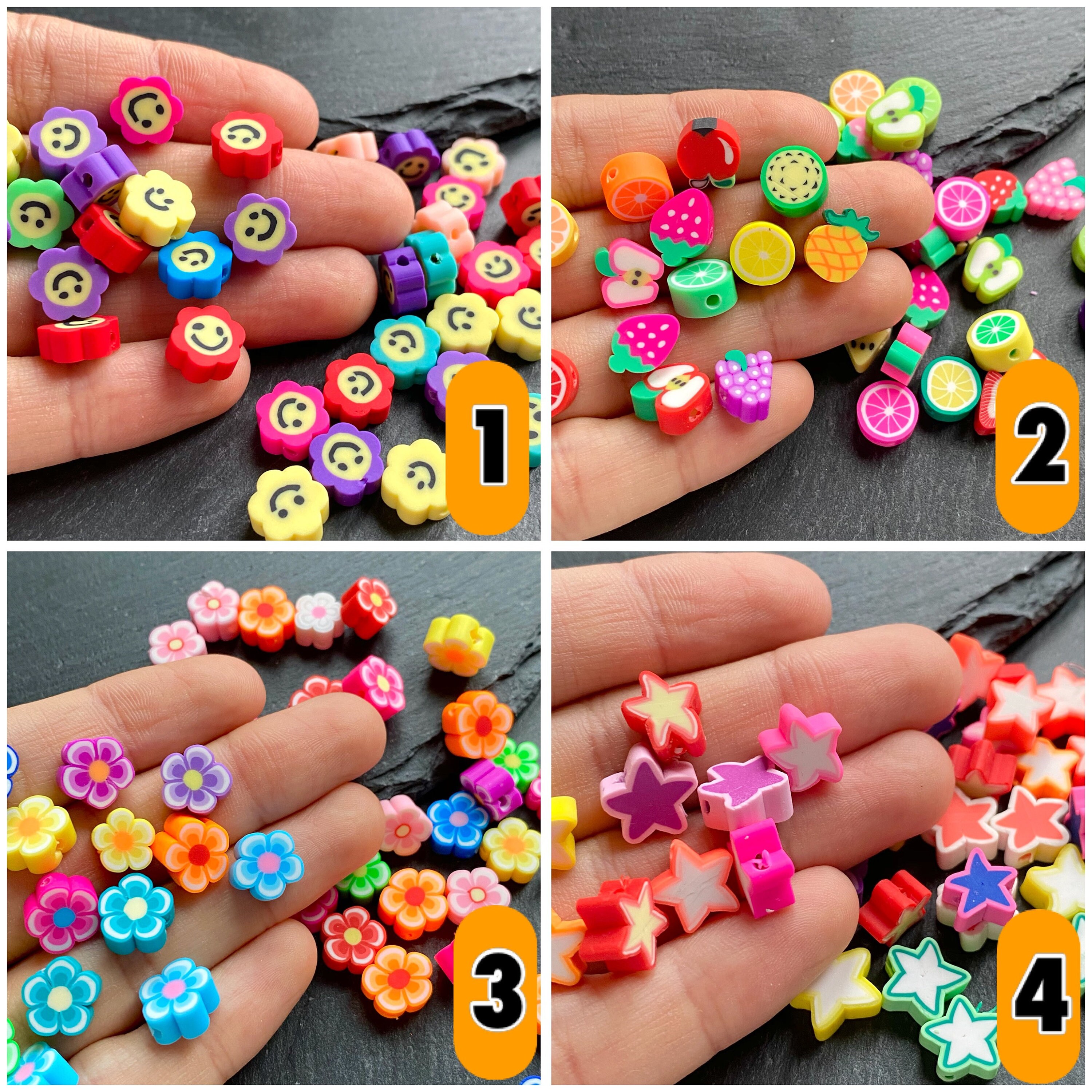 100pcs Wholesale Polymer Clay Fimo Beads Flower Clay Beads Etsy Australia