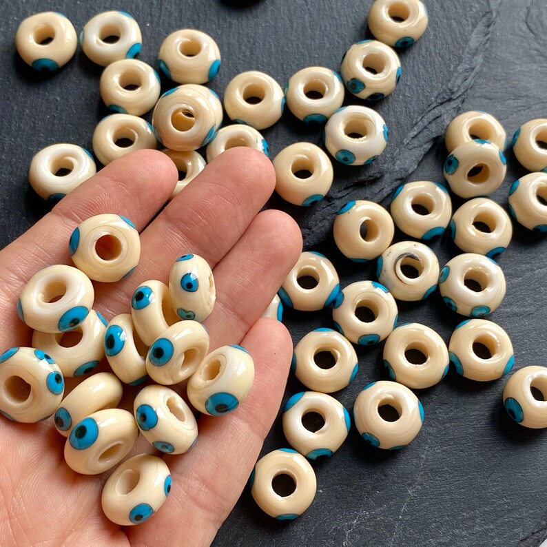 100pc Evil Eye Murano Glass Round Beads Necklace Glass Evil Etsy